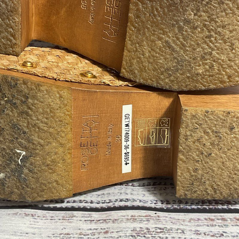 Rosetta Getty Brown Basketweave Clog Sandal Women's Size 6