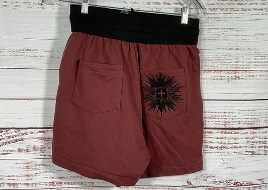 Ksubi Starburst Fleece Sweat Shorts Burgundy M