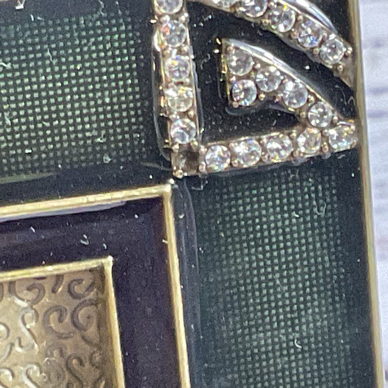 VTG. COSMO Collection Brass Enamel & Rhinestone 5.5" x 3.5" Picture Frame