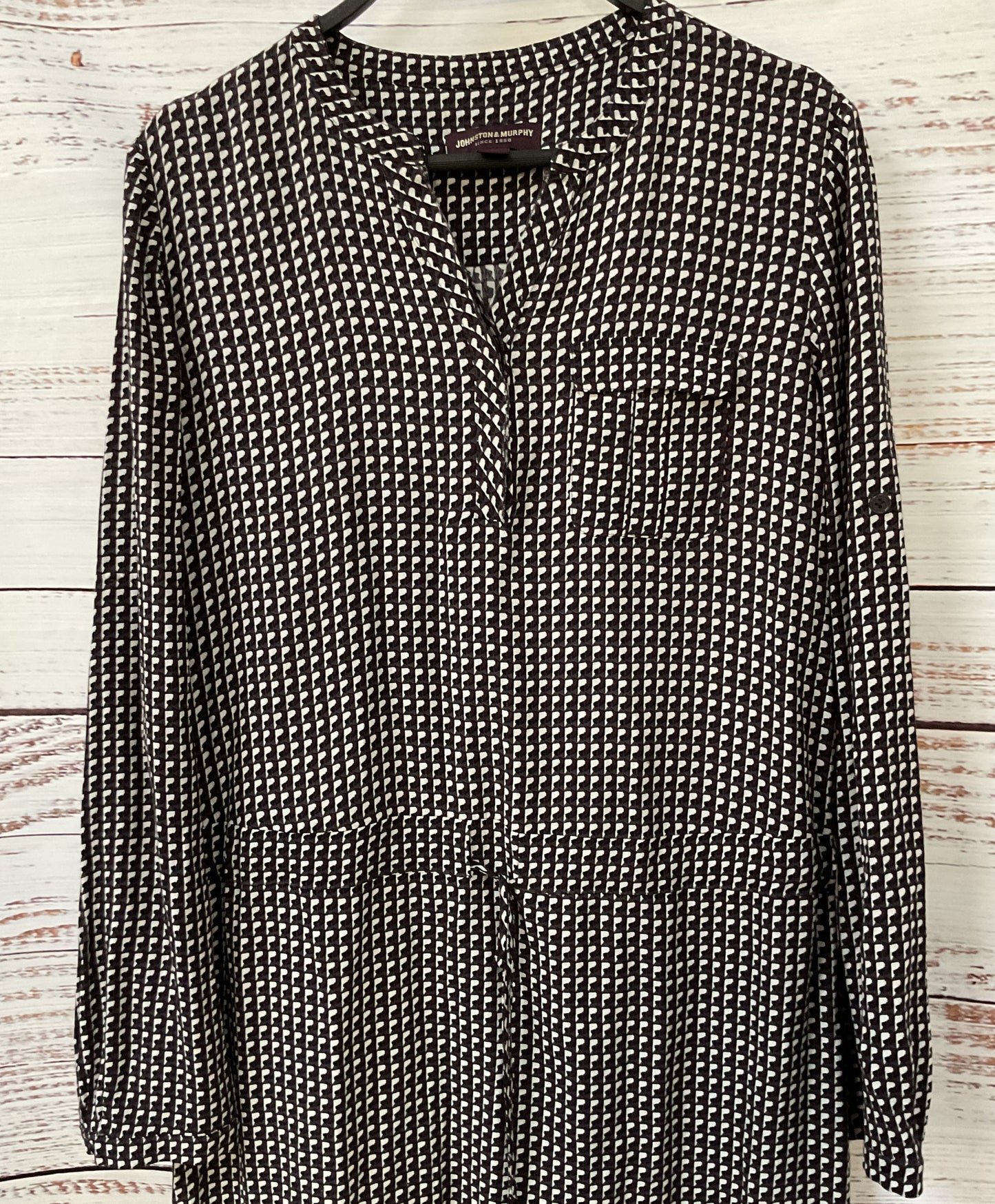 Johnston & Murphy Women's Brown Long Sleeve Geometric Print Dress Size S