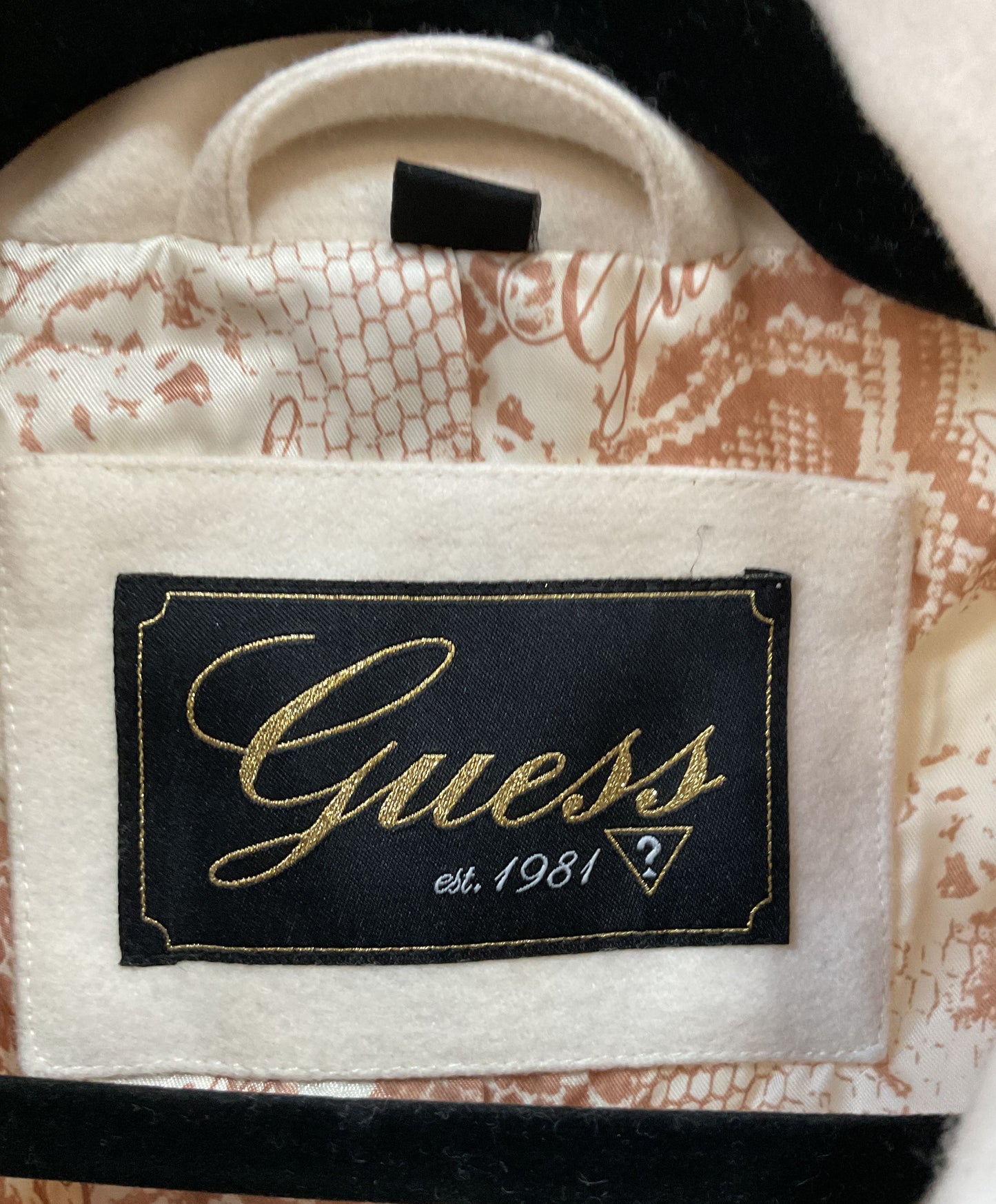 Guess Women's Ivory Wool Blend Asymmetrical Coat Jacket Size XL