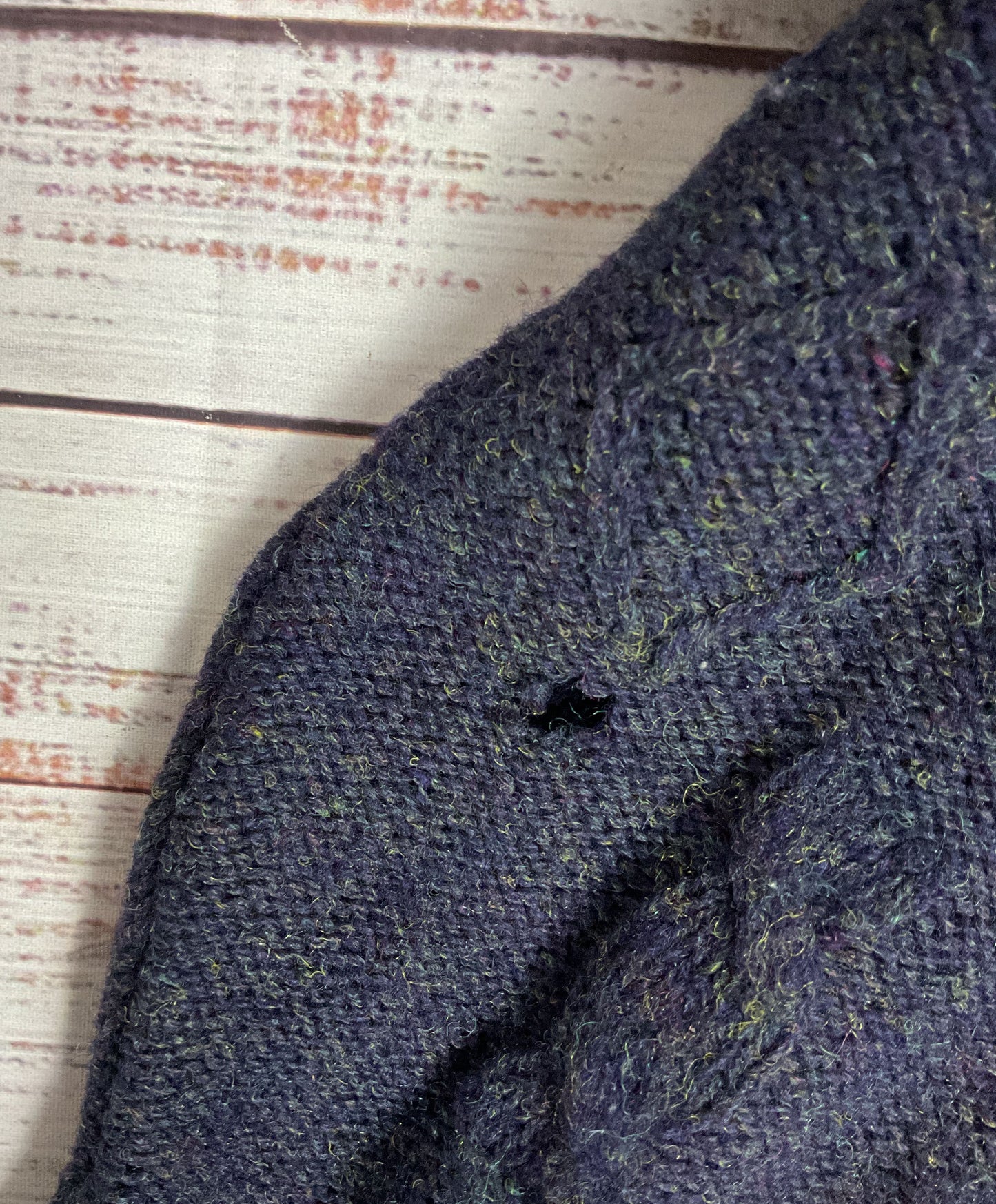 Christian Dior Navy Blue 100% Wool Shetland Sweater - Size Large *See Dscrptn*