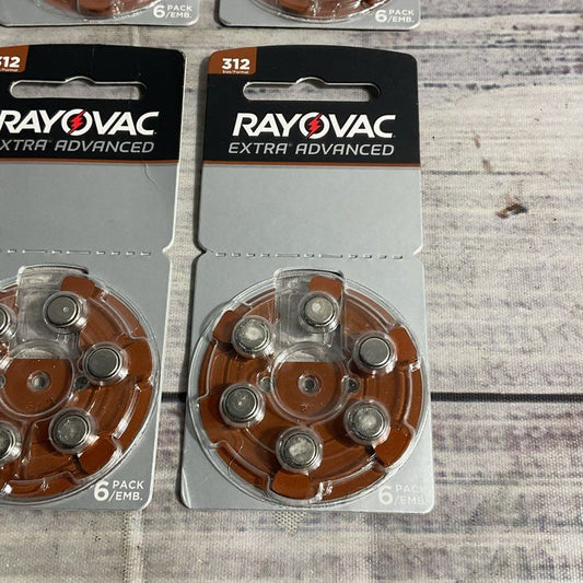 Lot of 32 Rayovac Extra Advanced Hearing Aid Batteries Size 312 Exp. 2024