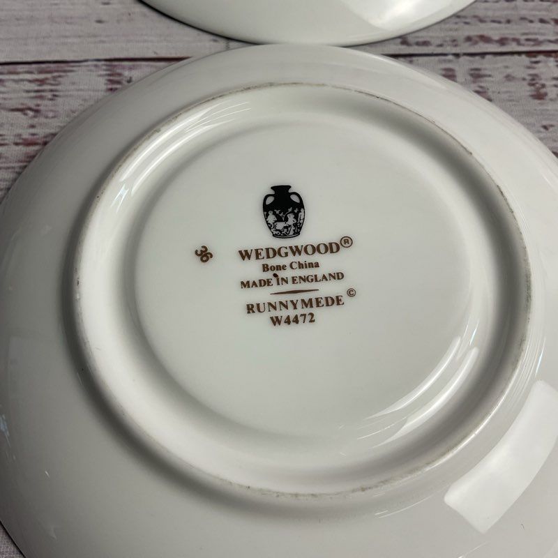 Wedgwood Runnymede W4472 Nautical Motif 4" Saucers (Set Of 4)