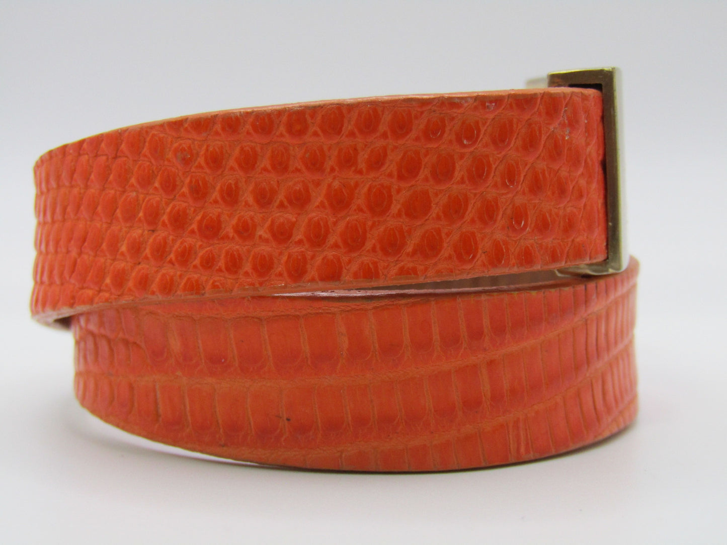 Leighelena Double Jigsaw Orange Lizard Bracelet Made in The U.S.A.