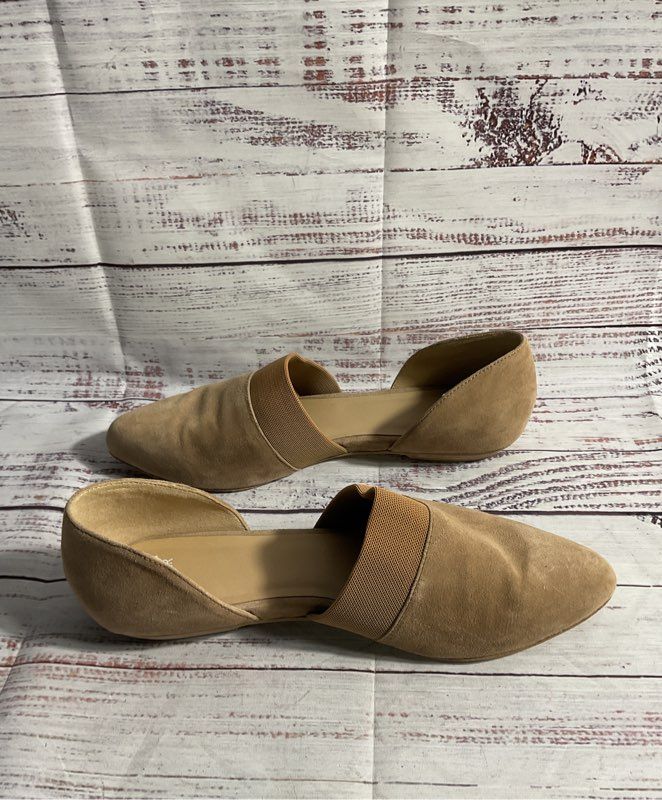 Eileen Fisher Shoes Women's Flute Pointed Toe D'Orsay Flats Brown Suede Size 7.5
