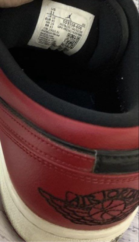 Men's Nike Air Jordan 1 Low SE Red & Black Sneakers Size 11