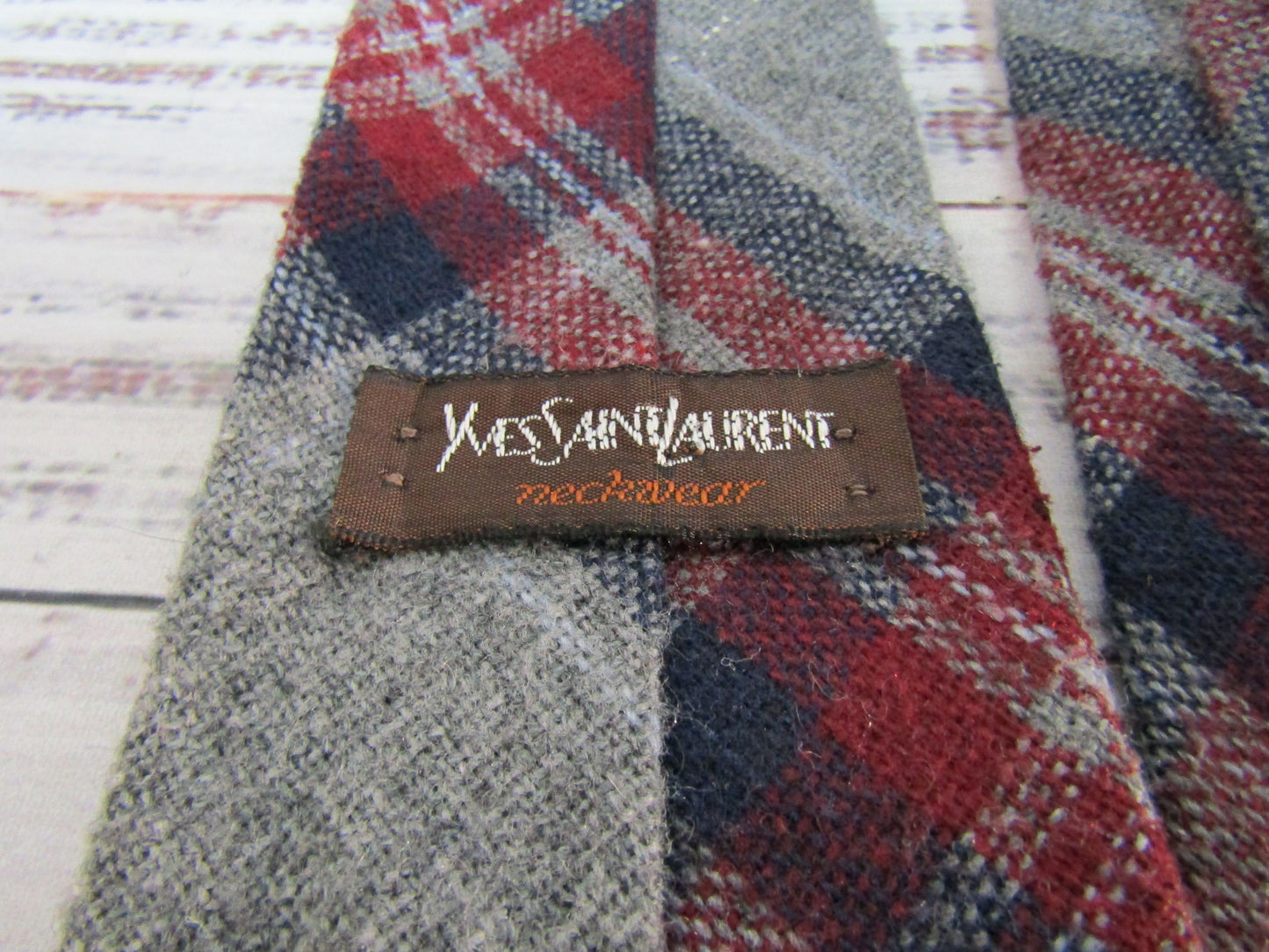 Lot of 2 Yves Saint Laurent Multi-Color Wool & Silk Ties
