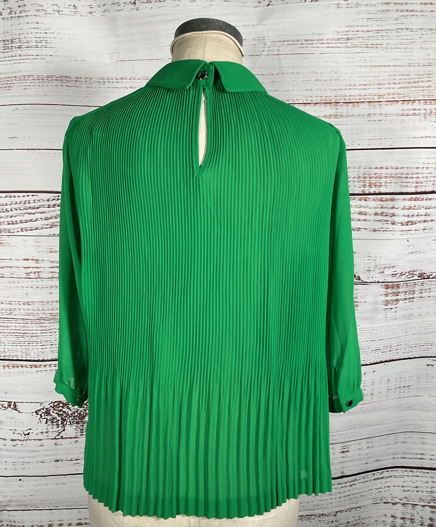 Ted Baker Pleated 3/4 Sleeve Blouse Green 2
