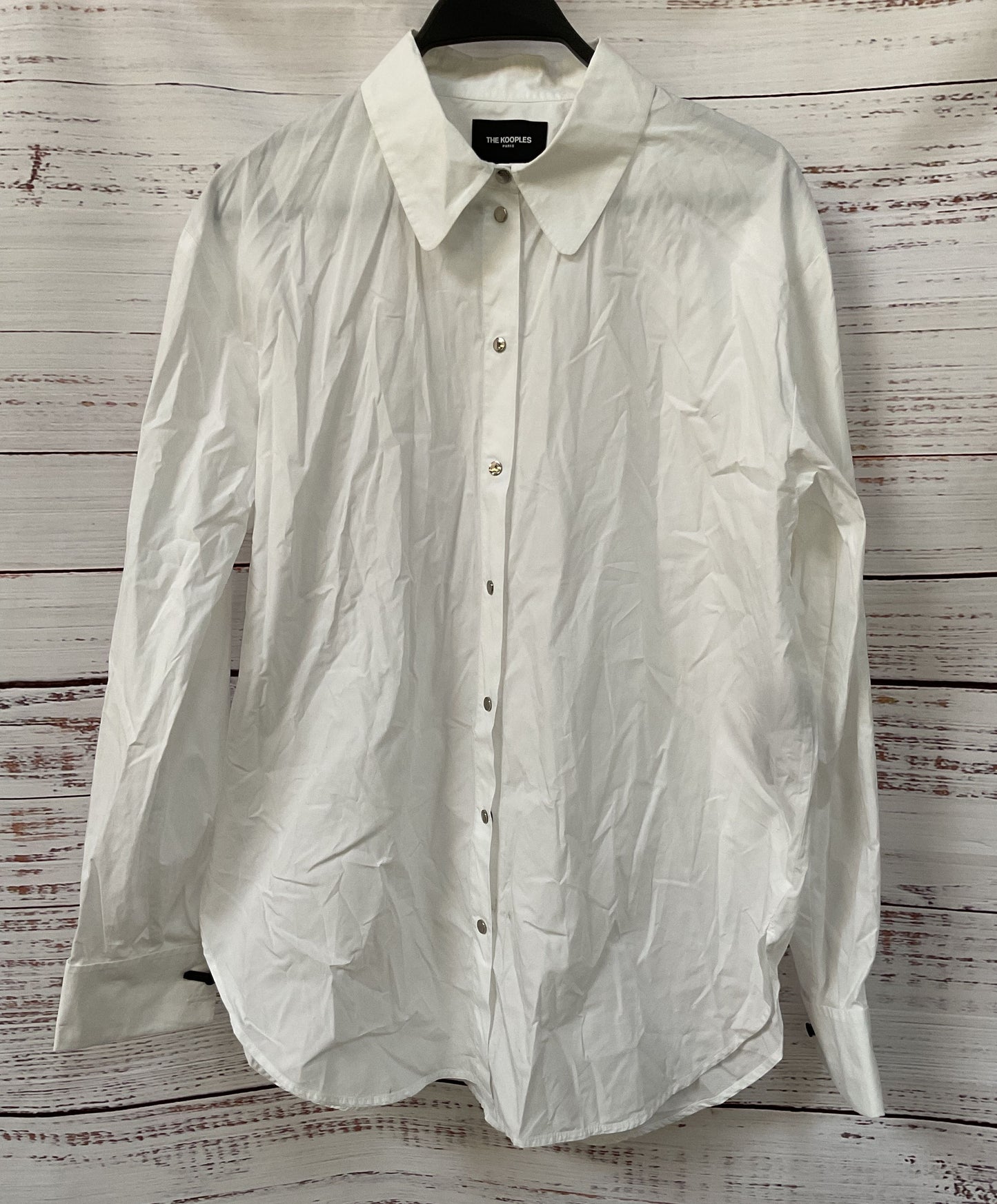 The Kooples Women's White Long Sleeve French Cuff Button Down Shirt Size 3