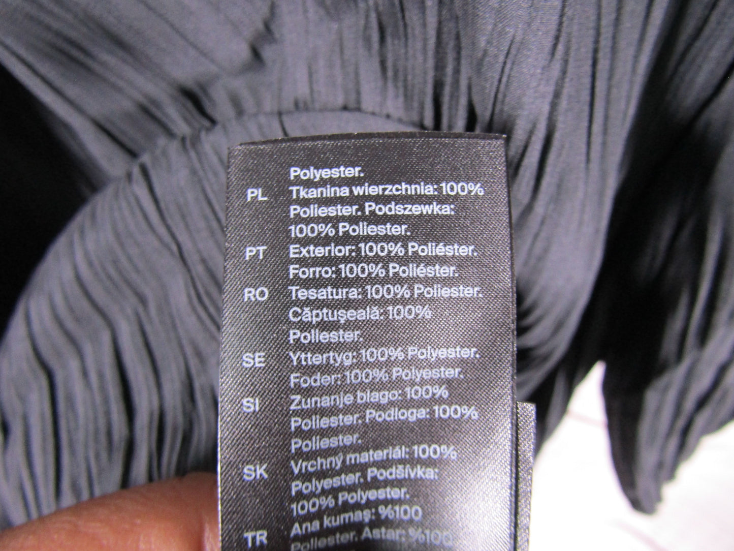 COS Women's Black Pleated Long Sleeve Plissé Dress Size 6