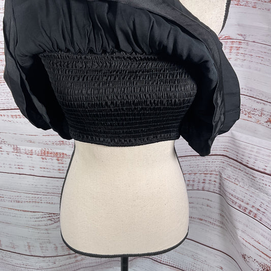 Steele Mila Tiered Ruffled Fabric Black Crop Top - Size XS New W/ Tags