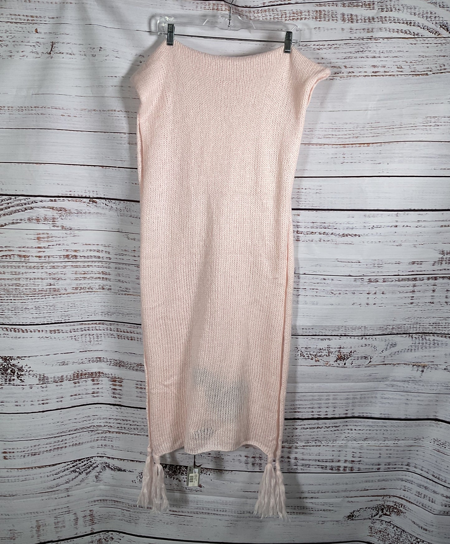 Wooden Ships Heart Tassel Wrap Scarf Pink