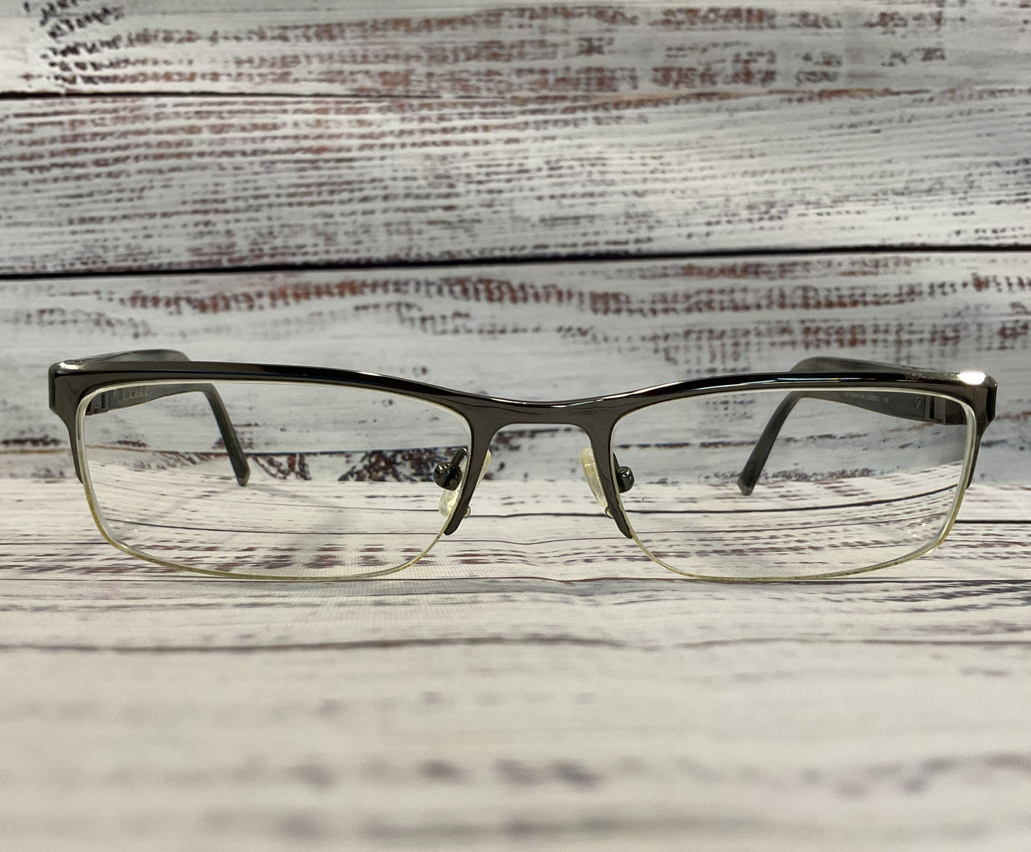 John Varvatos Men's Gray Half Rim Eyeglasses Frame