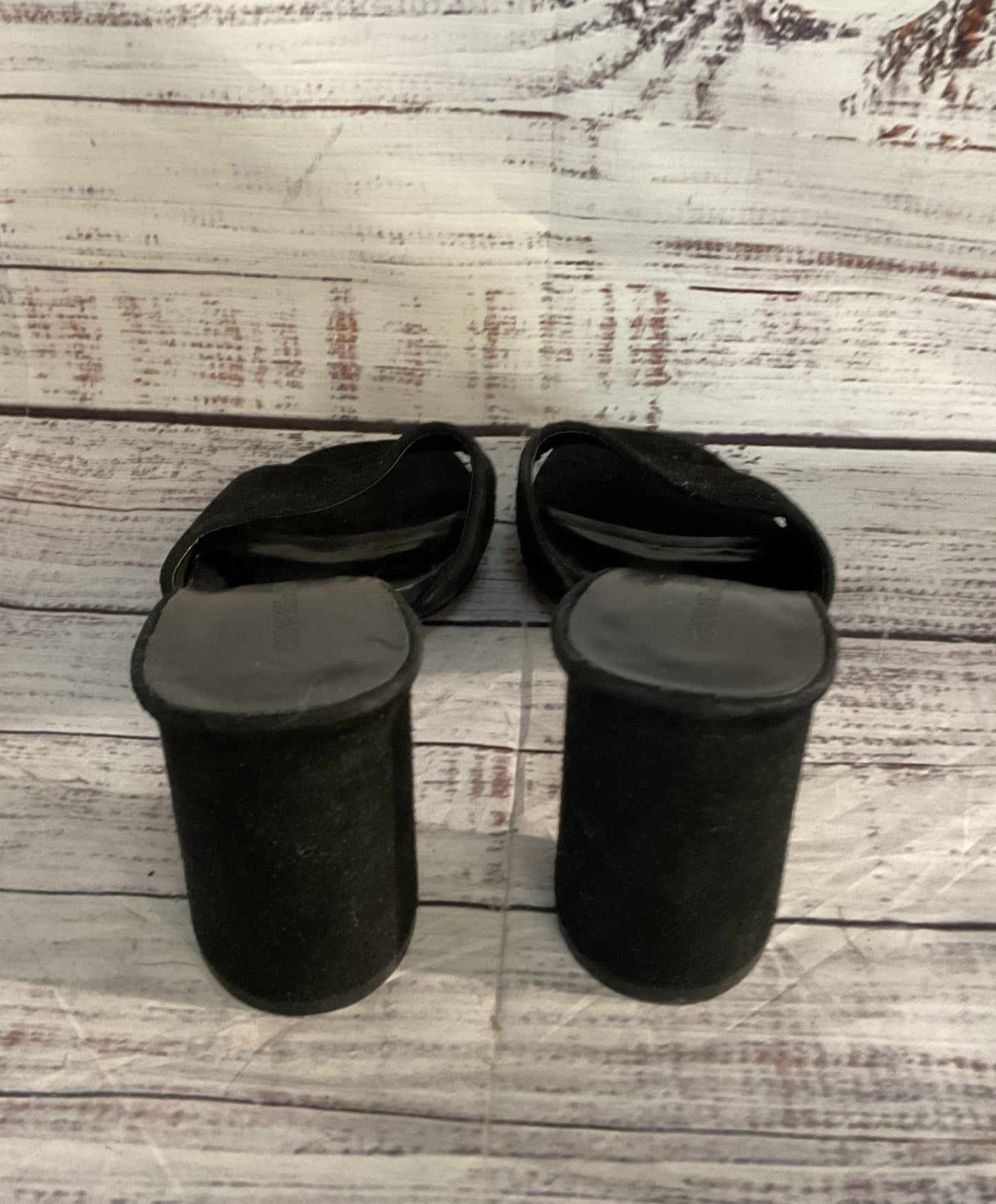 Creatures of Comfort Suede Block Mule Heels Black 7.5