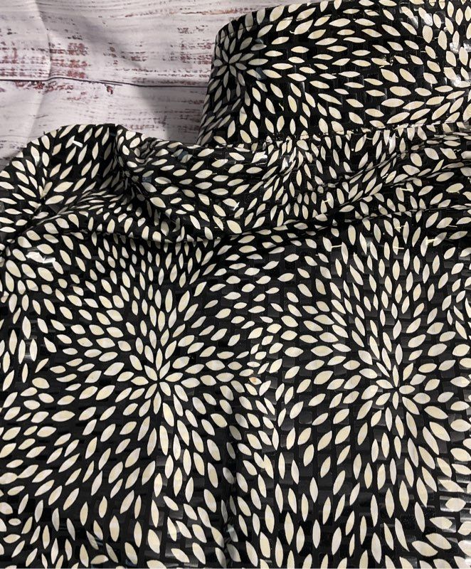 Misook Women's Black & White Floral Print Polyester Blend Full Zip Jacket Sz L