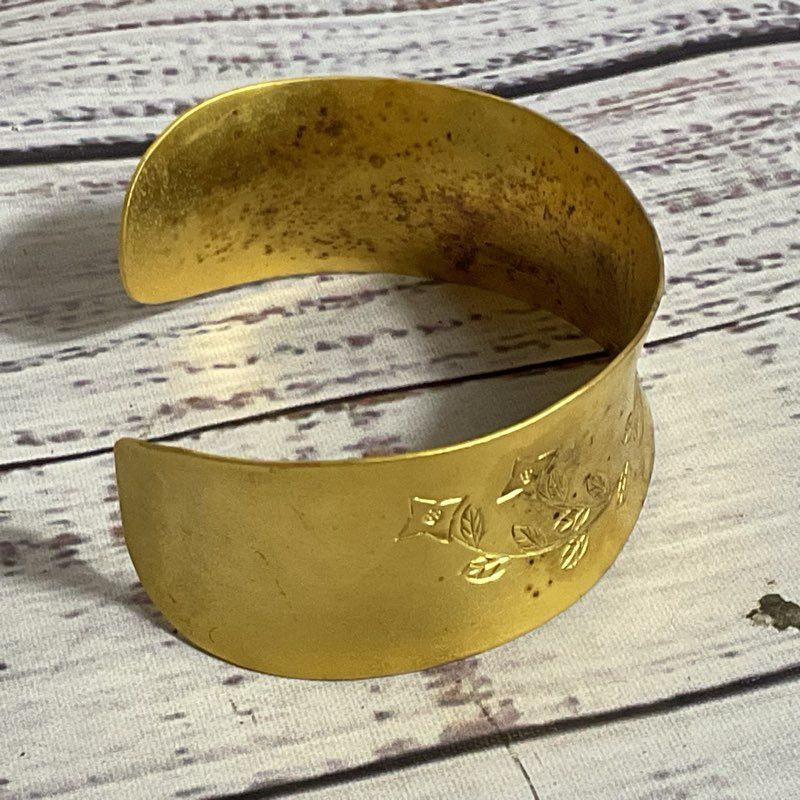 SATYA Sterling Silver Etched Cuff 6.75" Bracelet- 25.60g