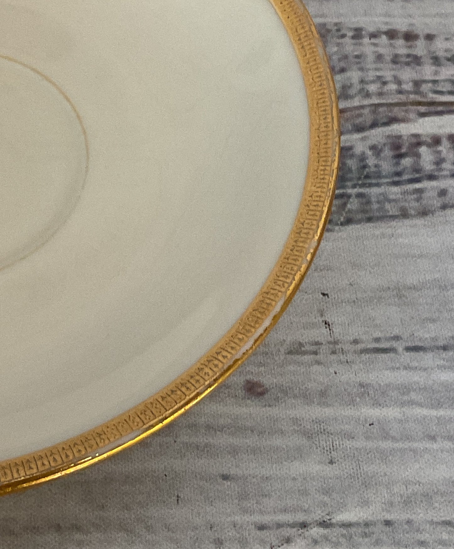 Lenox Bone China Tuxedo Saucer Plates Cream Gold