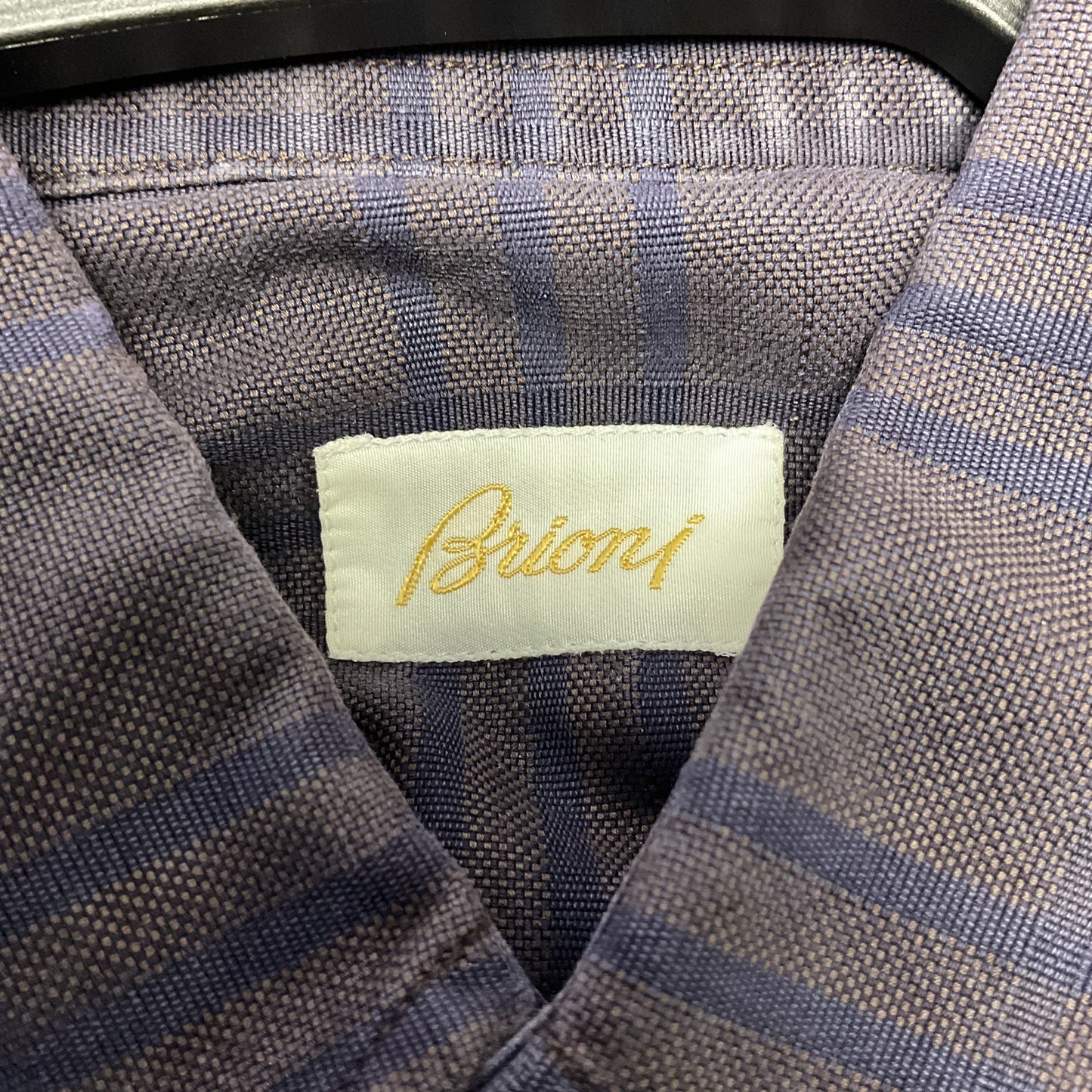 Brioni Cotton Dark Purple Long Sleeve Button Down Shirt - Size S