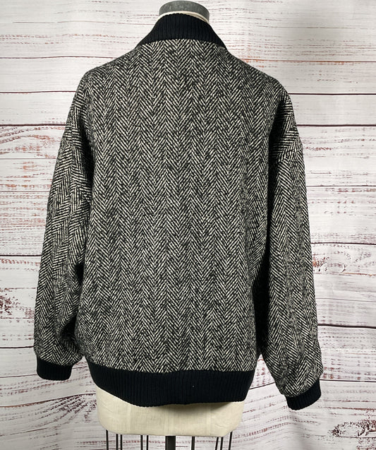 WB WithBlack Herringbone Bomber Jacket Multicolor XS