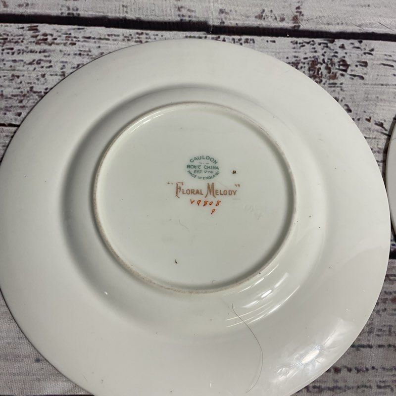 Vintage Set Of 4 Royal Cauldon Floral Melody 6" Bread & Butter Plates V9808
