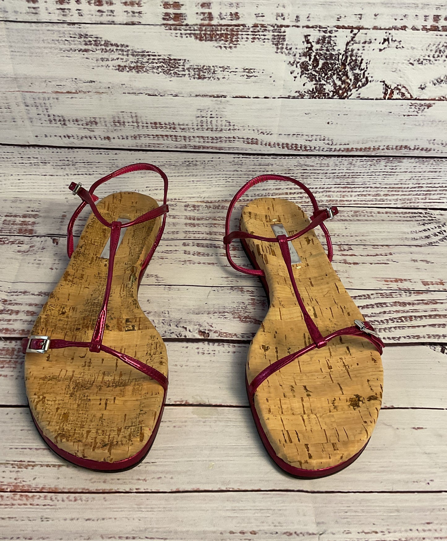 Women's Casadei Red/Wine Strappy Sandal Flats Size 6