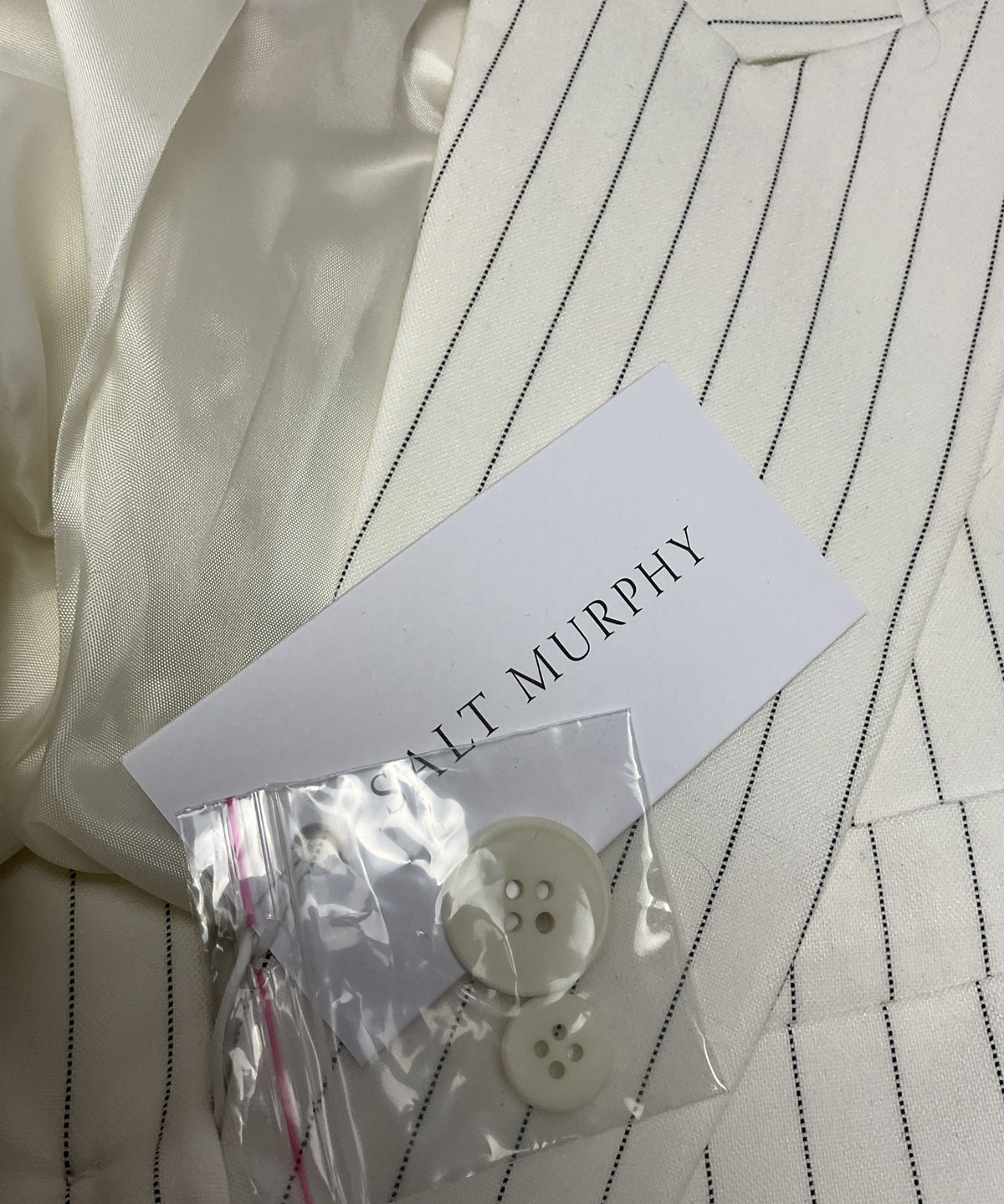 Salt Murphy White Pin Stripe Oversized Large Blazer Jacket - Size 36 New 1/2