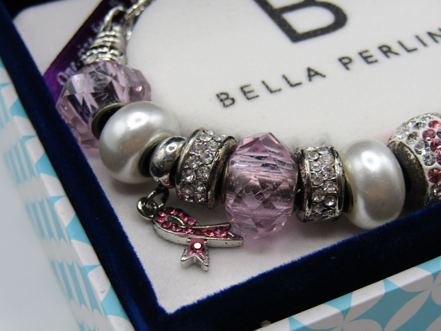 Bella Perlina Faux Pearl Crystal Accent Bracelet BP50047MS
