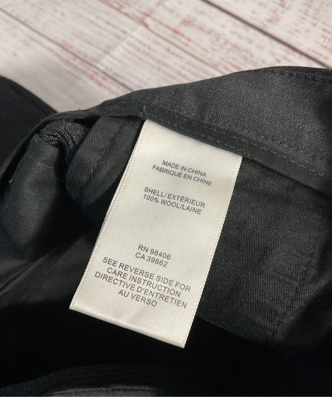 Theory Men's 100% Wool Black & Dark Grey Dress Pants Size 34