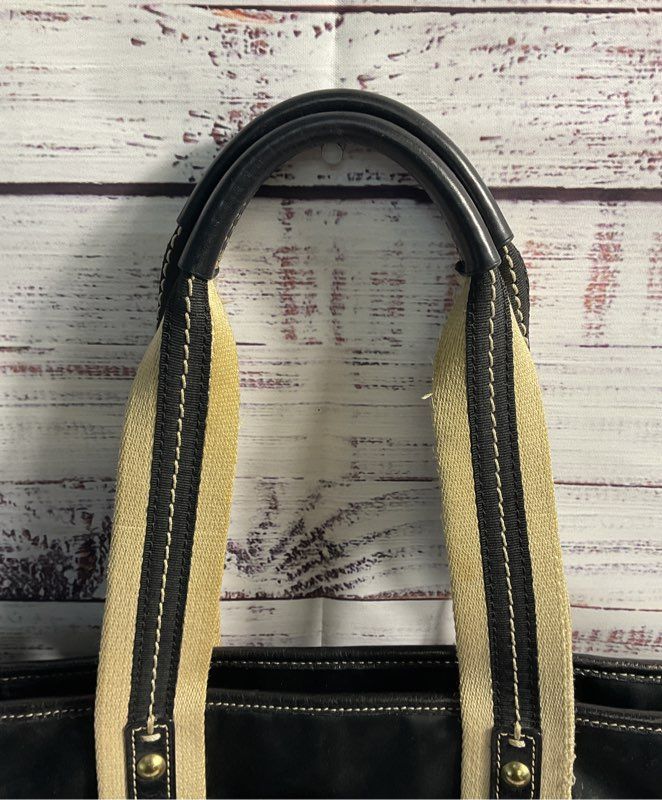Coach Hampton Nylon Tote Handbag Black & Blue -130 Women's