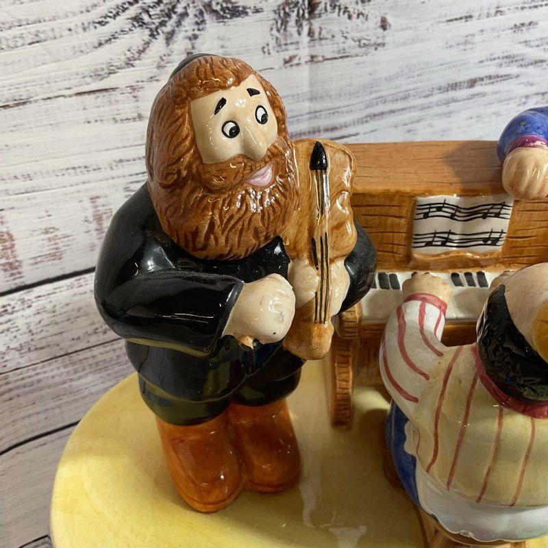 LOTUS Rabi & Family Singing Playing Music Porcelain Menorah- 14" x 7.5" x 7.5"