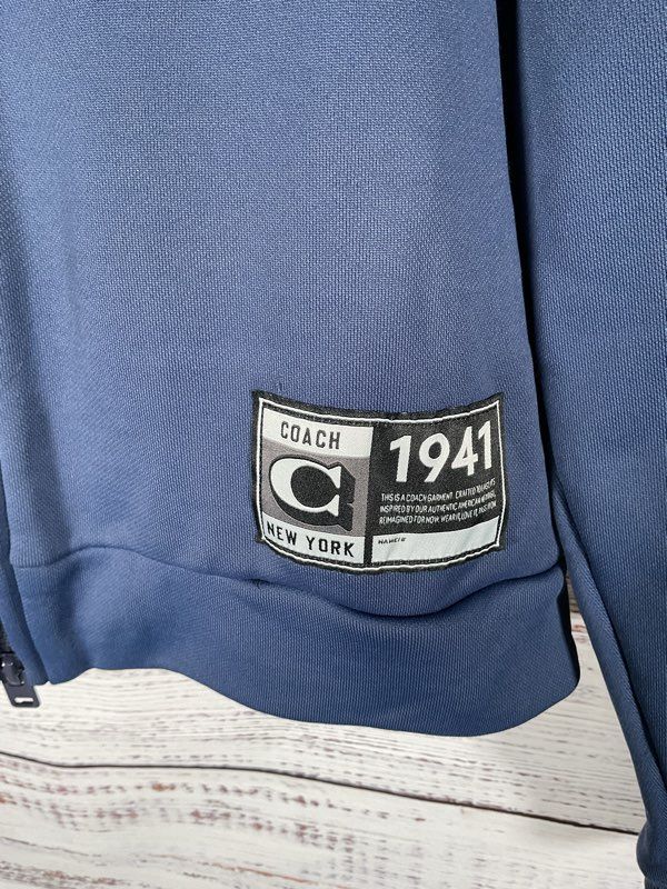 Coach Men's Blue Long Sleeve Relaxed Full Zip Sports Jacket Size S