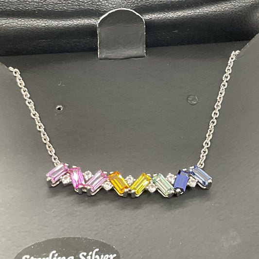 NEW MACY'S Sterling Silver Lab Created Multi Color Stones