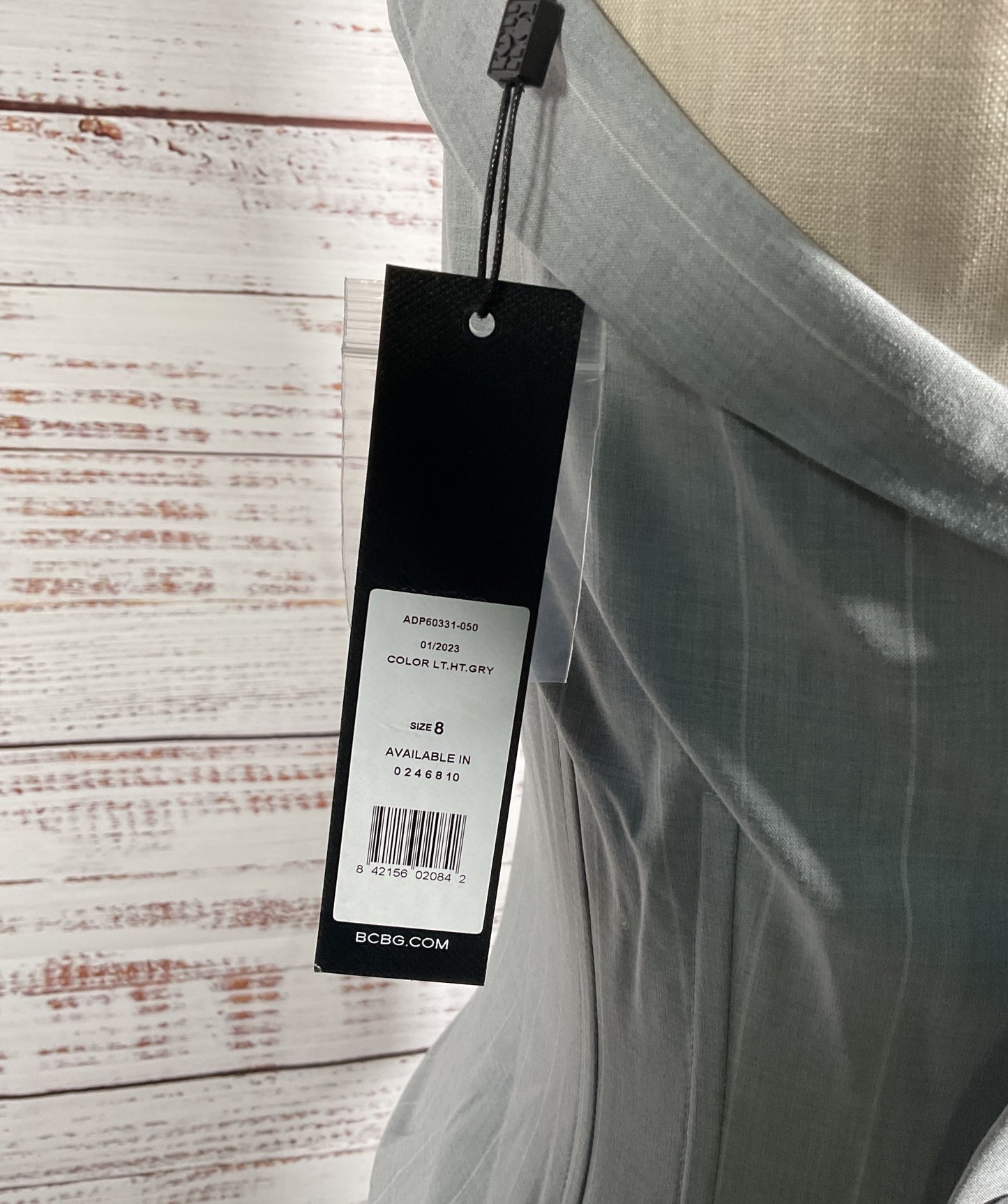 BCBGMaxAzria Oriane Tailored One Shoulder Dress Gray 8