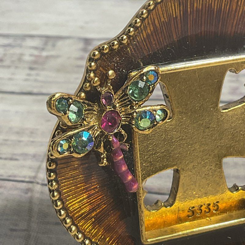 Jay Strongwater 2.5" Golden Dragonfly Mini Swarovski Crystal Photo Frame