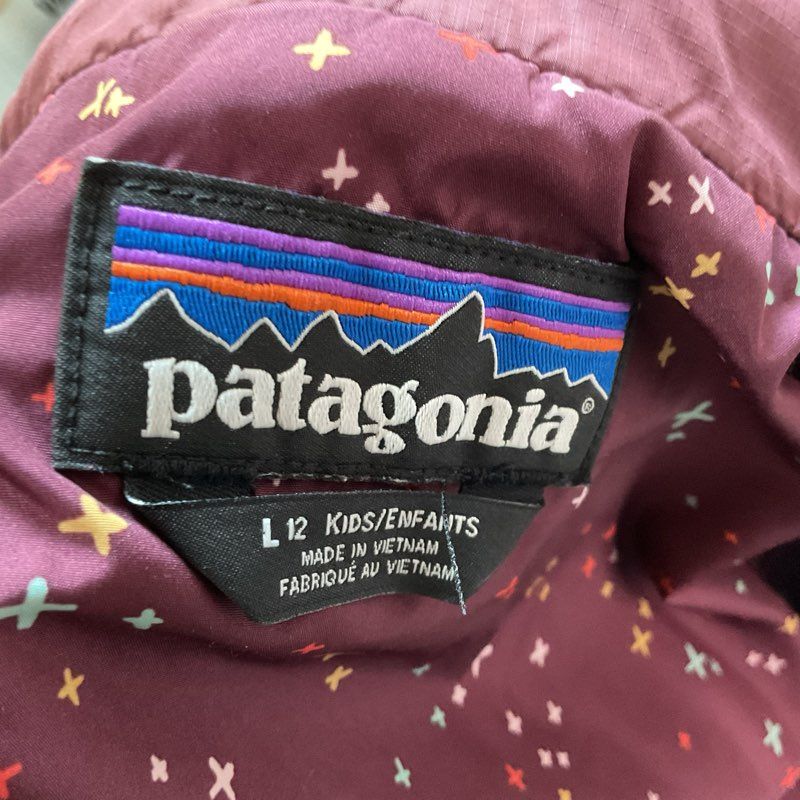 PATAGONIA Girls Burgundy Full Zip Primaloft Quilt Nano Puff Jacket - SZ L