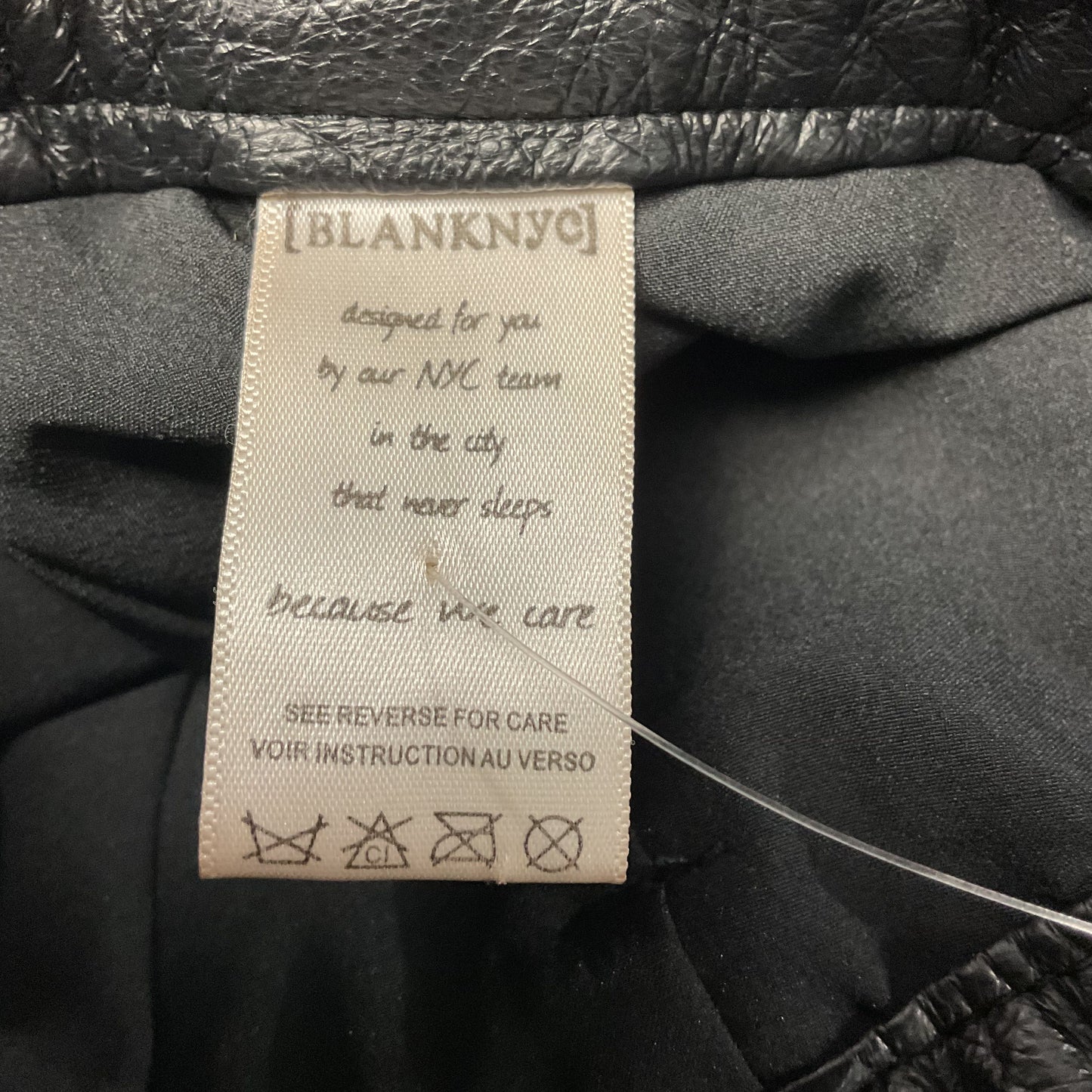 Blank NYC Black Leather Jeans Style Pants - Size 26