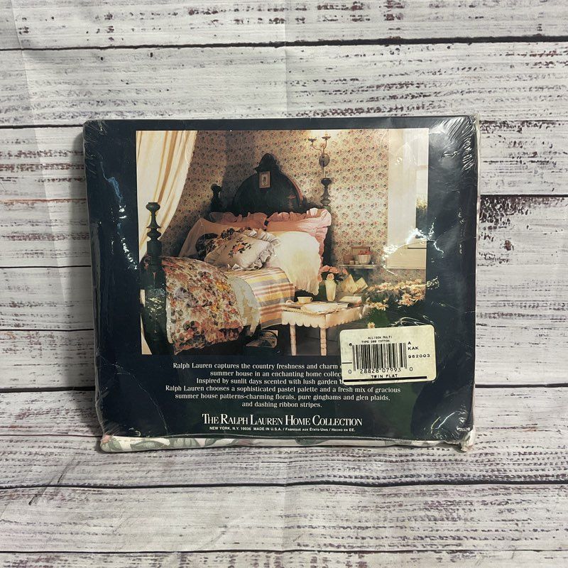 VTG. Ralph Lauren Allison Multi Floral 100% Cotton Twin Flat Sheet Sealed