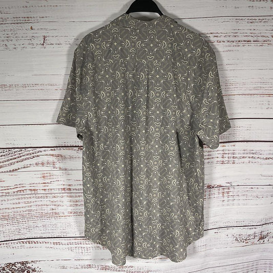 Chubbies Gray Hawaiian Print Short Sleeve Button Up Shirt - Size XL