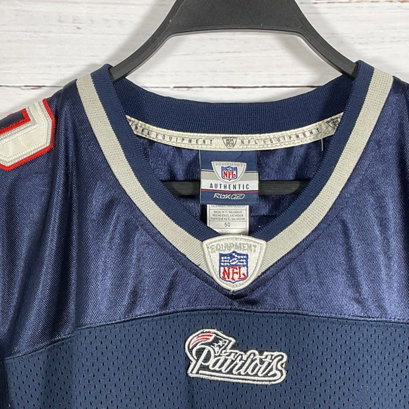 NFL Equipment Authentic RBK Tom Brady #12 Blue Patriots Football Jersey Size 50