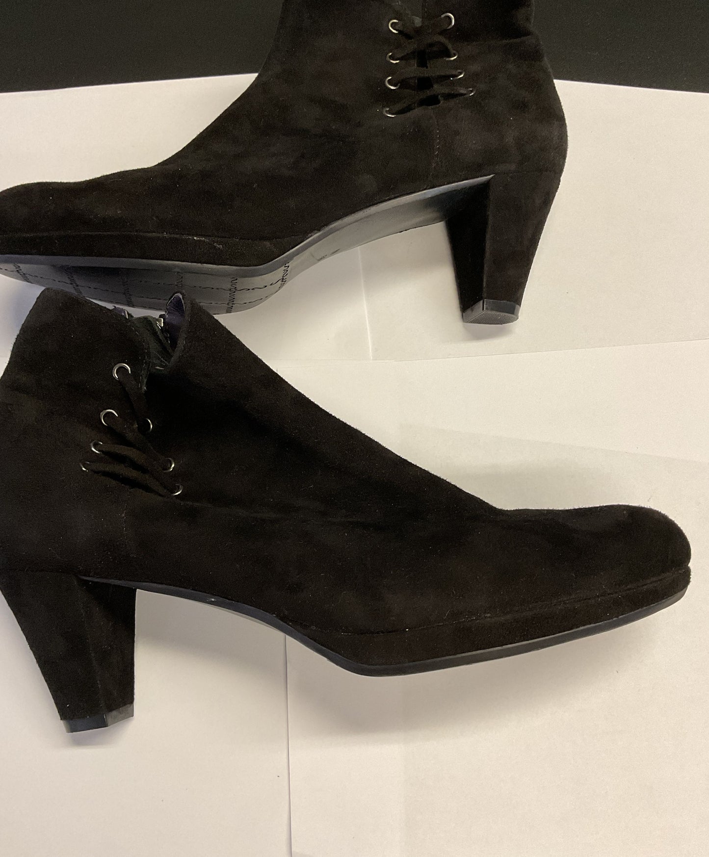 VANELI Black Suede Ankle Boot Women 9.5