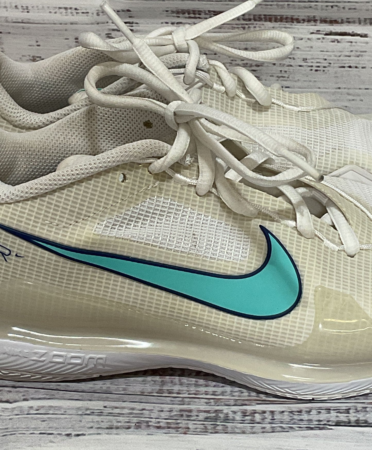 Nike Men's Court Air Zoom Vapor Pro White Dynamic Turquoise 6.5