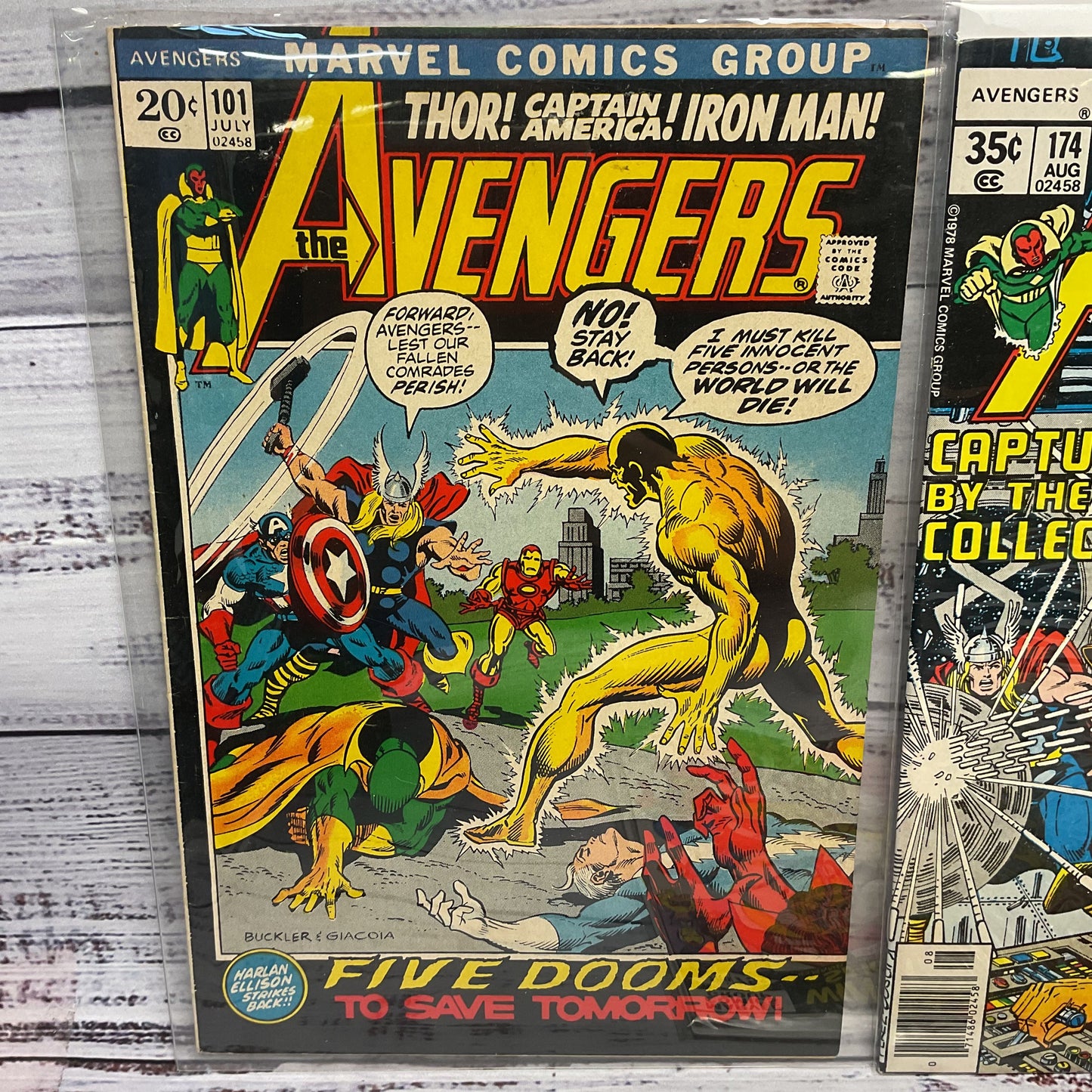 The Avengers #101,174,191,192,200,261 Lot Of 6 Marvel Comic Books