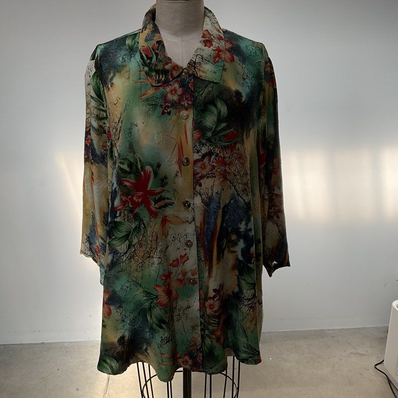 CITRON Santa Monica Women's Print Button Up Blouse- SZ 2