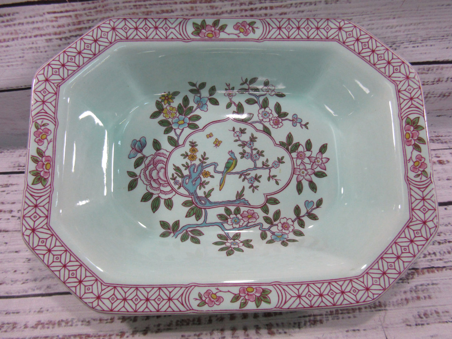 Adams Singapore Bird Floral Bird Motif Ironstone Vegetable Bowl Made in England