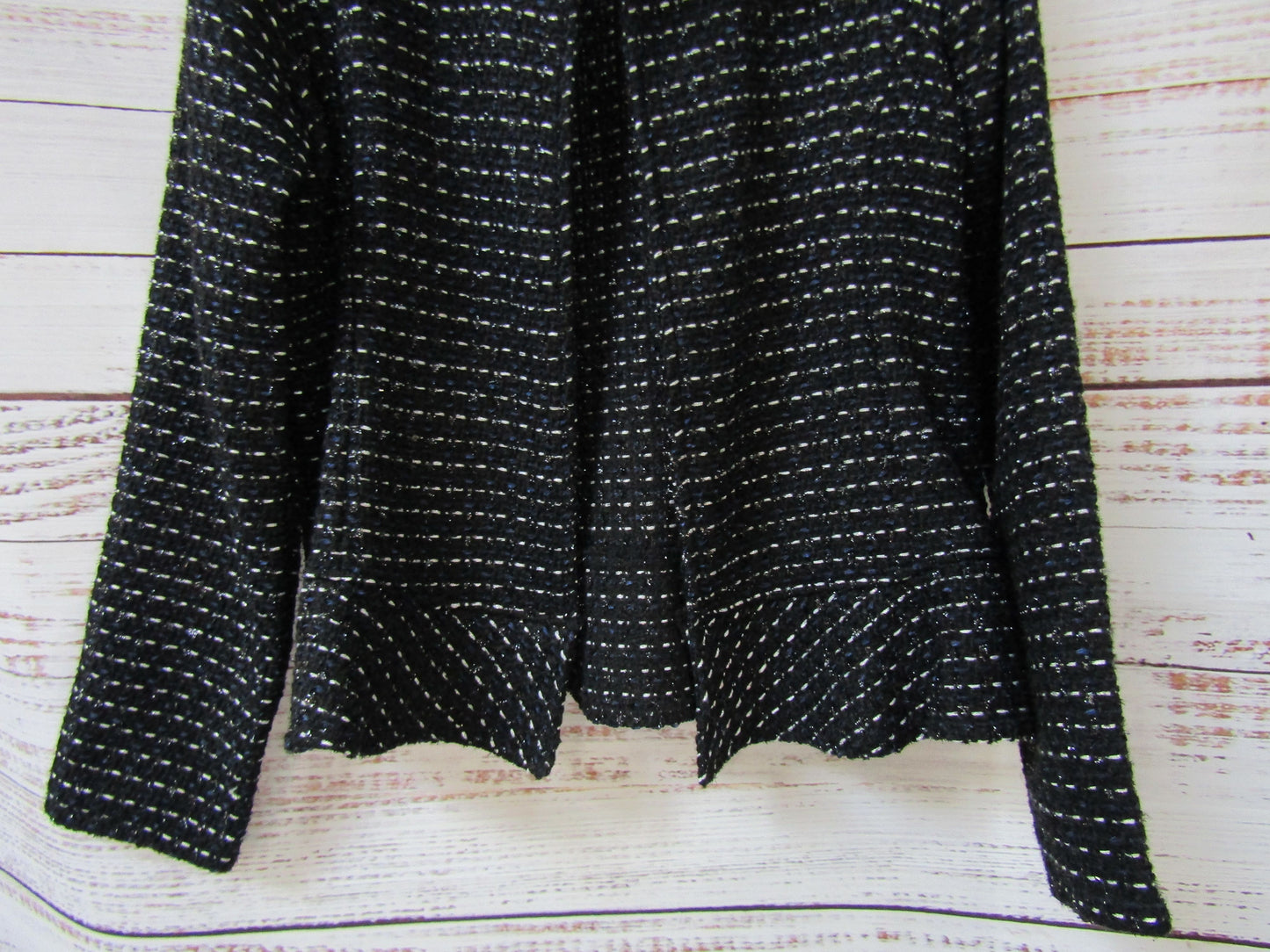 Dolan Women's Black & Blue Tweed Blazer Jacket Size L