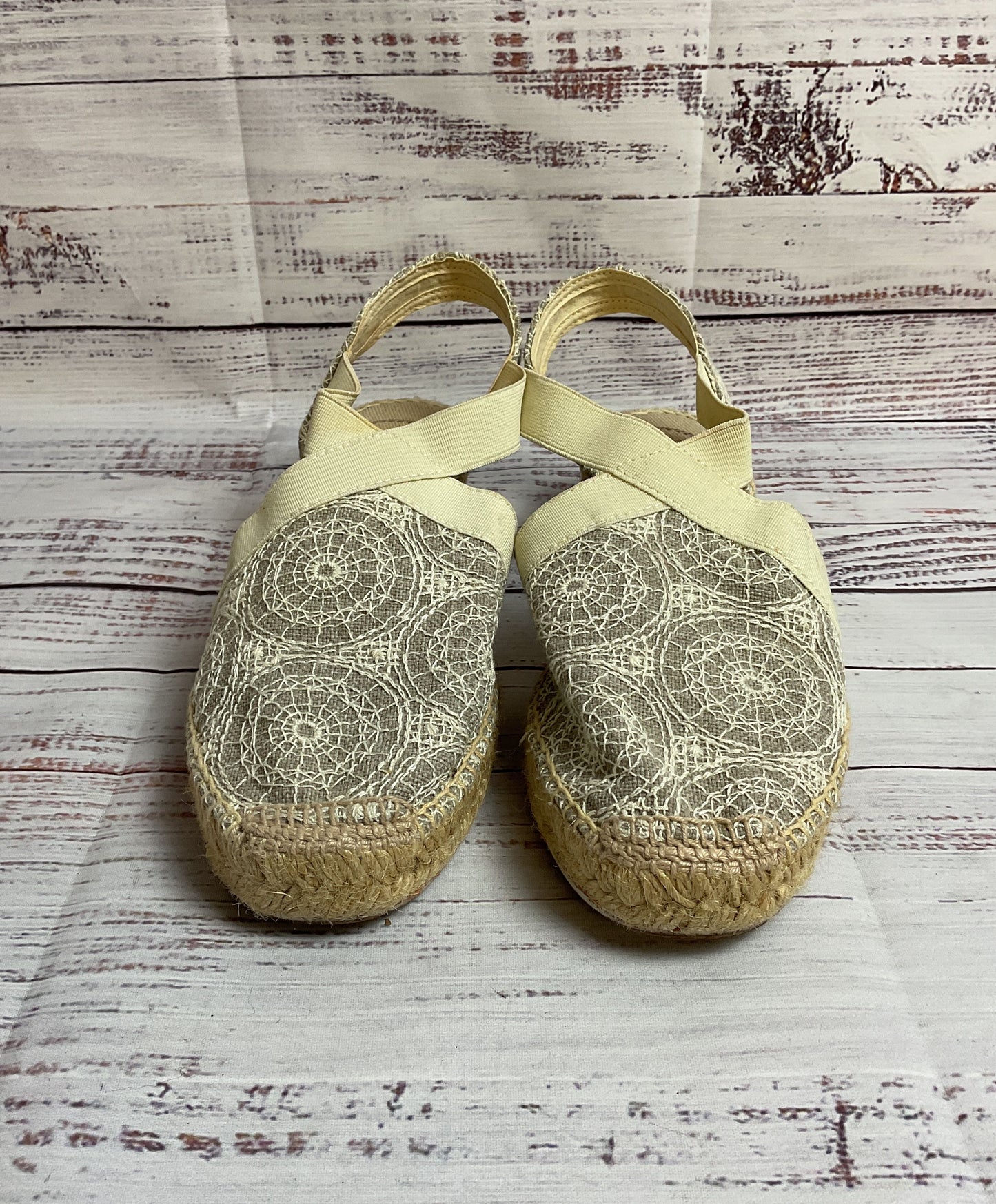 Toni Pons Espadrilles Cream Lace Slingback Casual Shoe Women 39