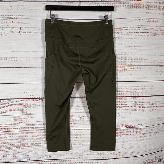 Lululemon Fast Free Crop II Olive Green Leggings Pants - Size 10
