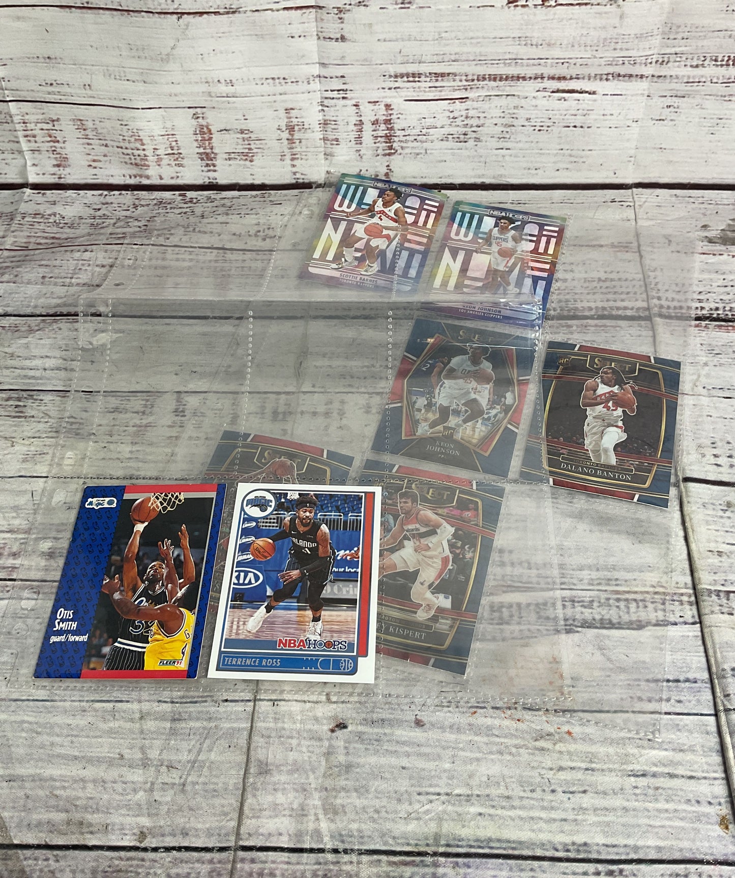 Collection of 12 Sheets NBA Hoops Clippers Lakers Timberwolves Basketball Cards