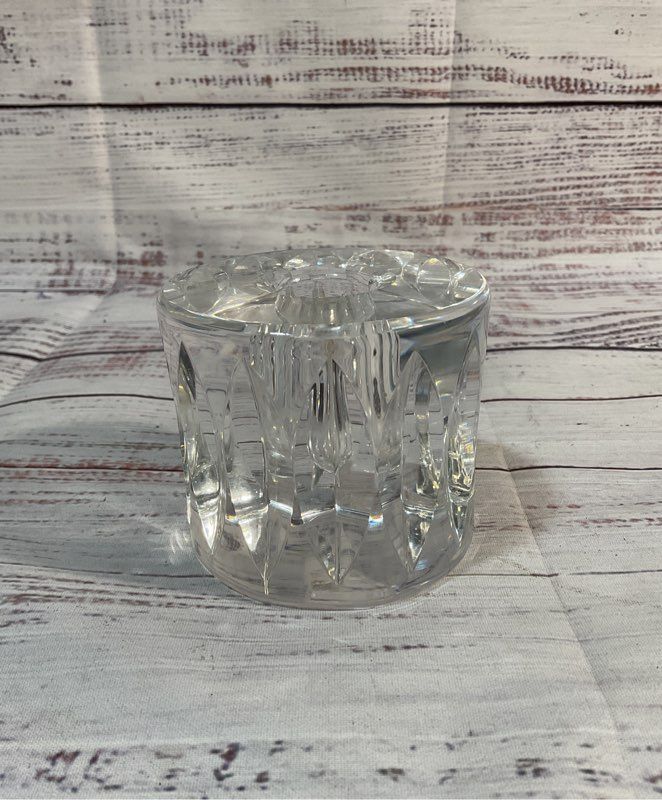 Oreffors Signed Crystal Candle Holder 3"x 2.5"